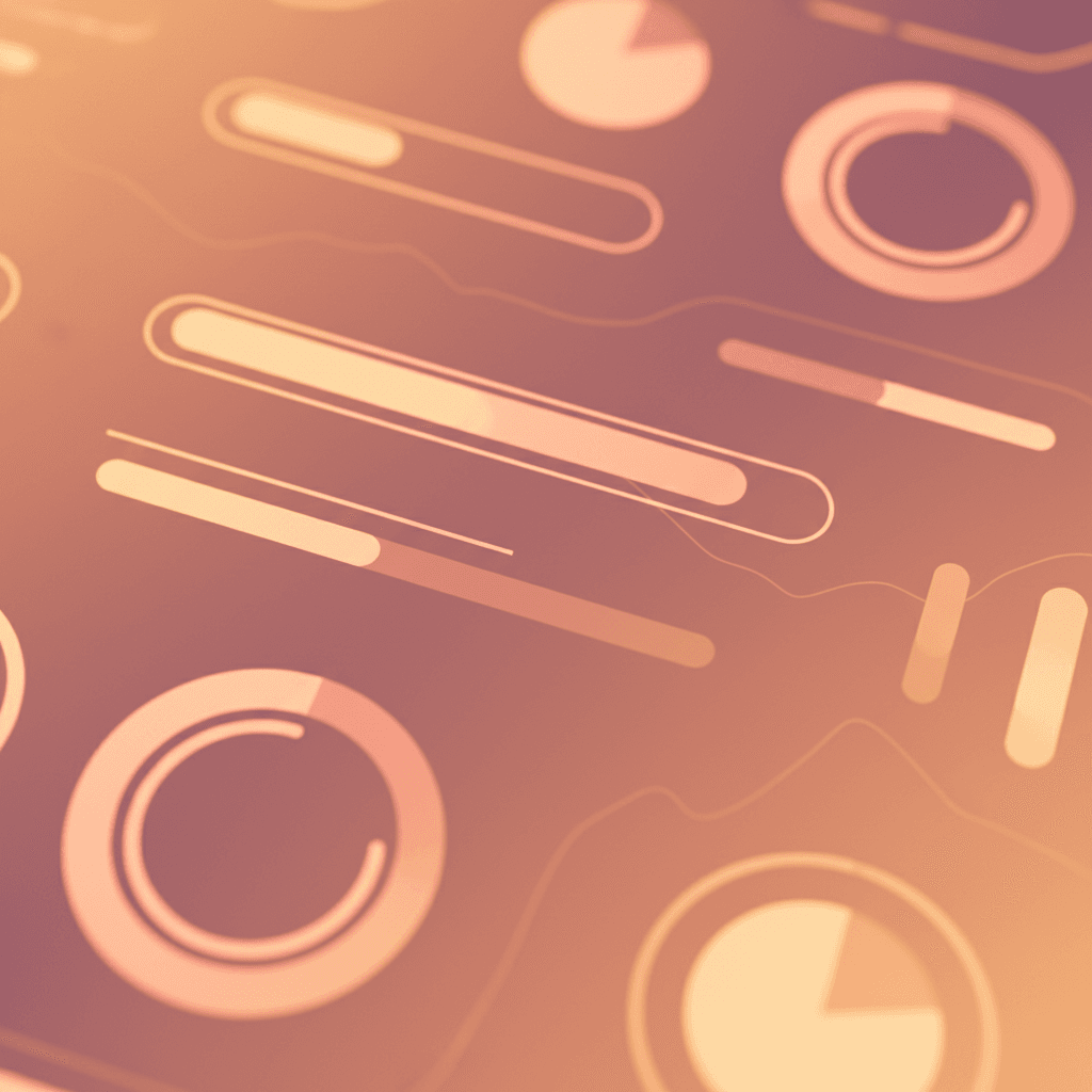 Abstract progress charts on a screen