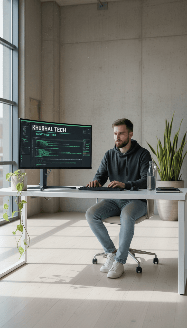Student working with mentor on app screen