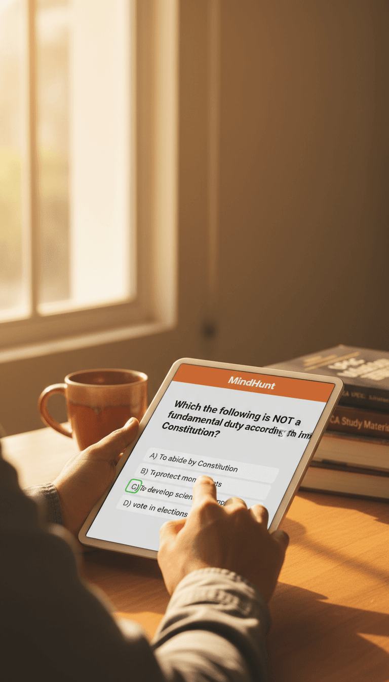 MindHunt app interface on a tablet