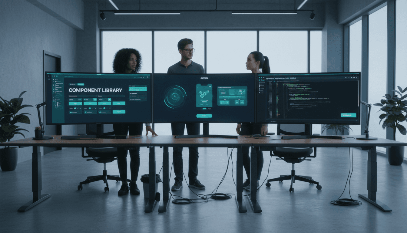 Development team working on educational technology
